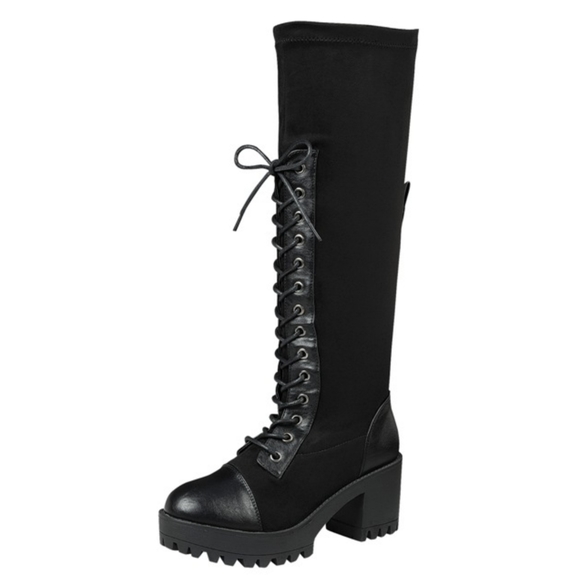 Marueco Knee High Boot - Black combat - Picture 2 of 3